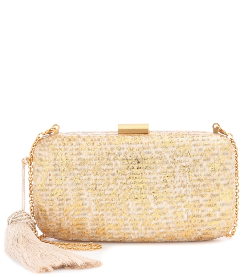 Women's bag with golden threads
