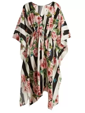 Rochie de mătase cu imprimeuri in rosu