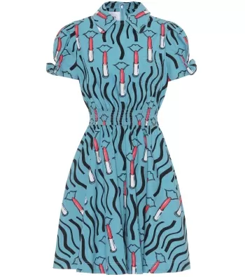 Cotton dress with collar