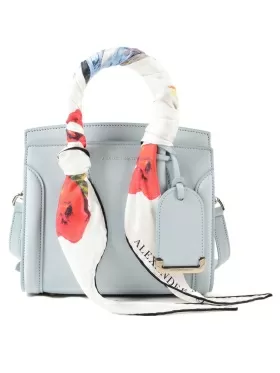 Geanta albastru deschis cu manere scurte