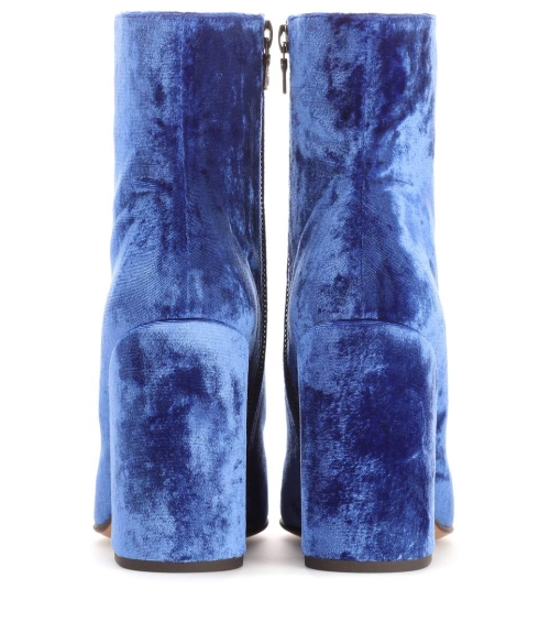 Velvet boots royal blue