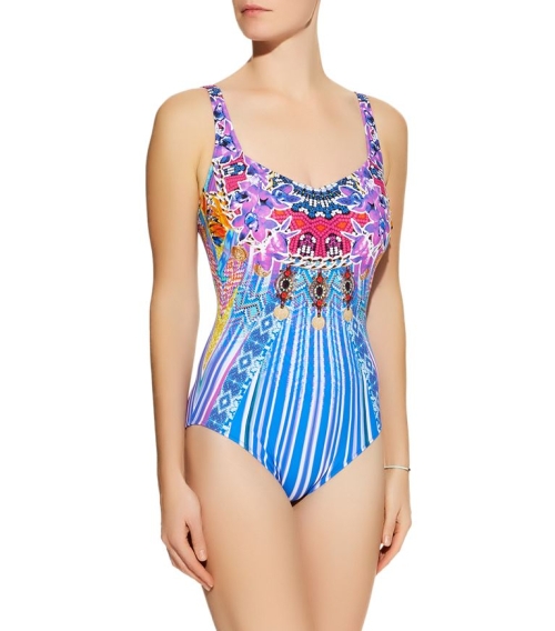 Classic full swimsuit in multicolored shades