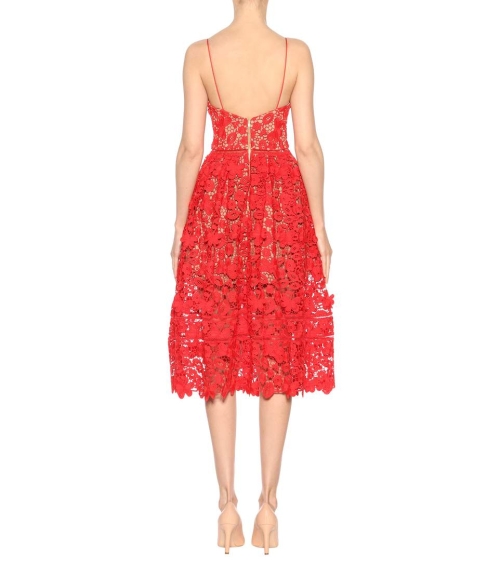 Lace dress with bustier red
