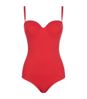 Stylish full swimsuit in red